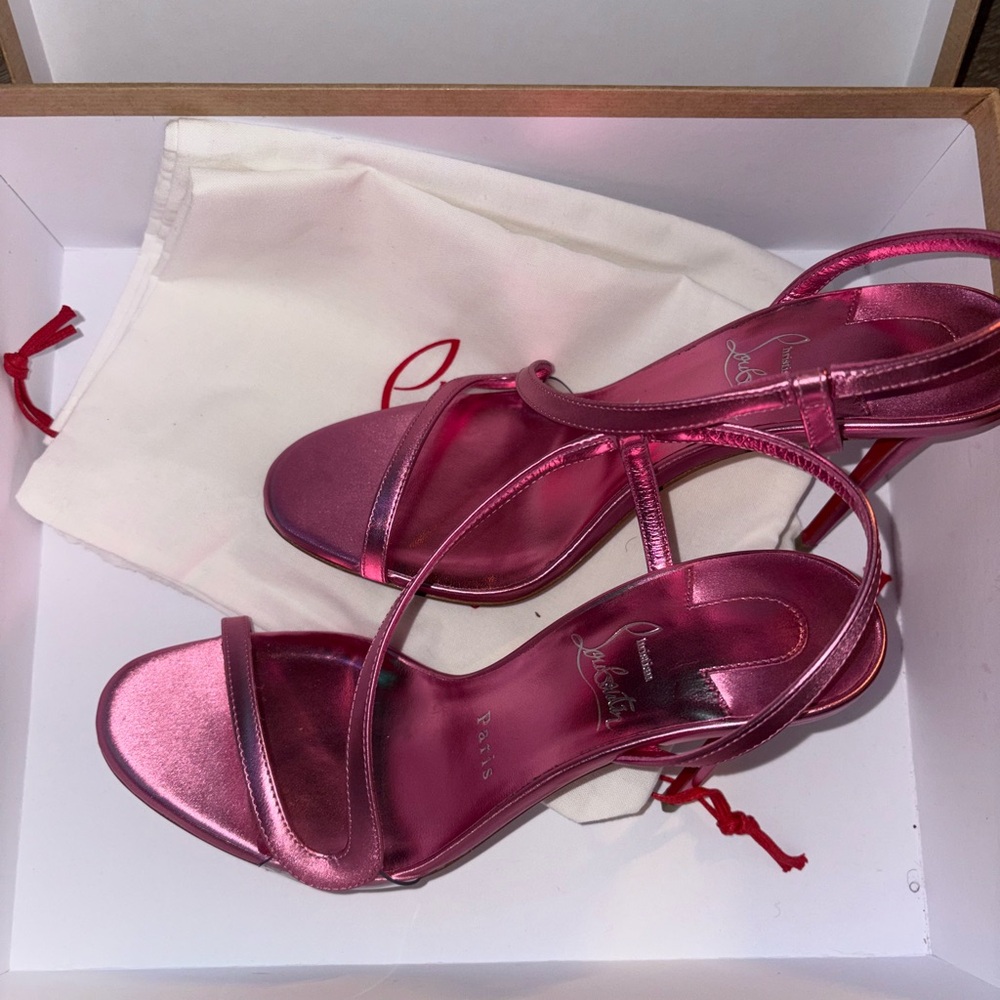 Christian Louboutin Pink Rosalie 100 Sandals - Picture 5 of 6